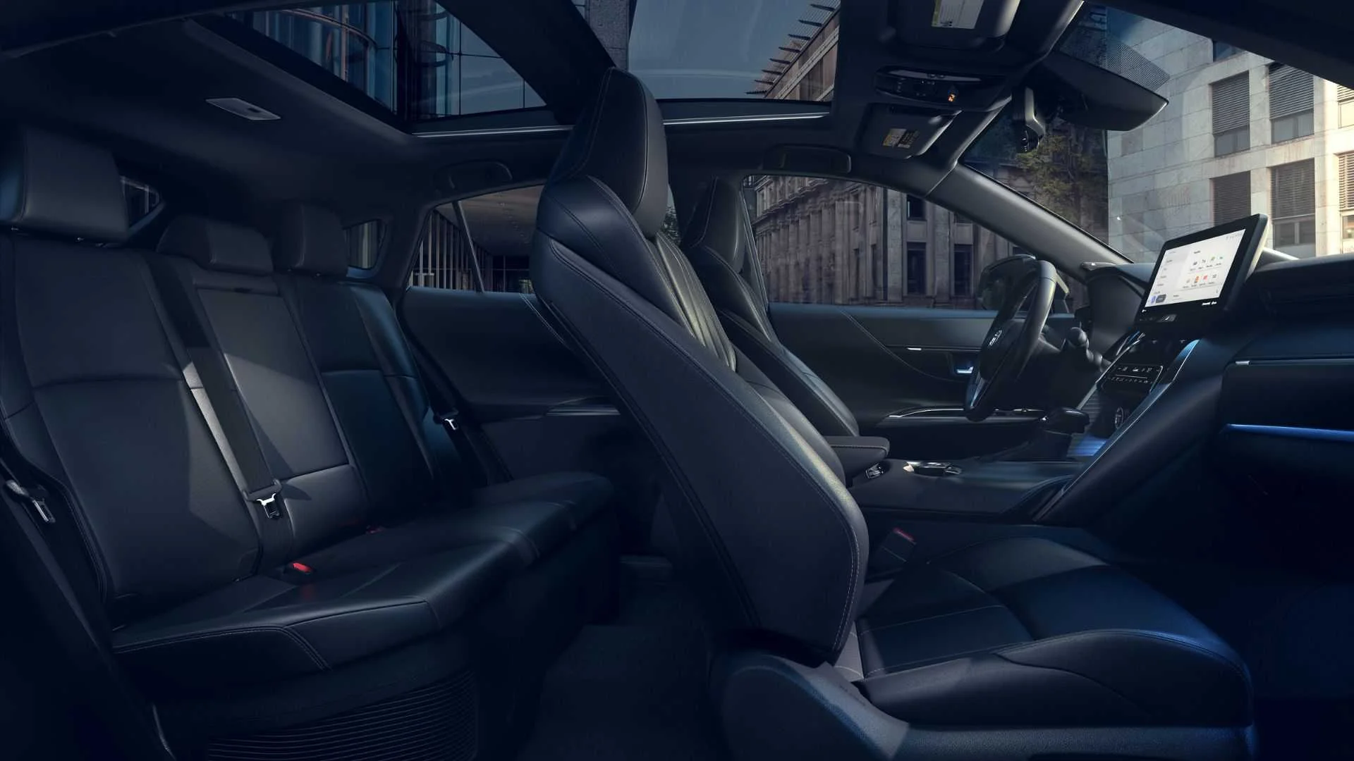Shot of the interior inside the cabin of a 2024 Toyota Venza Limited.