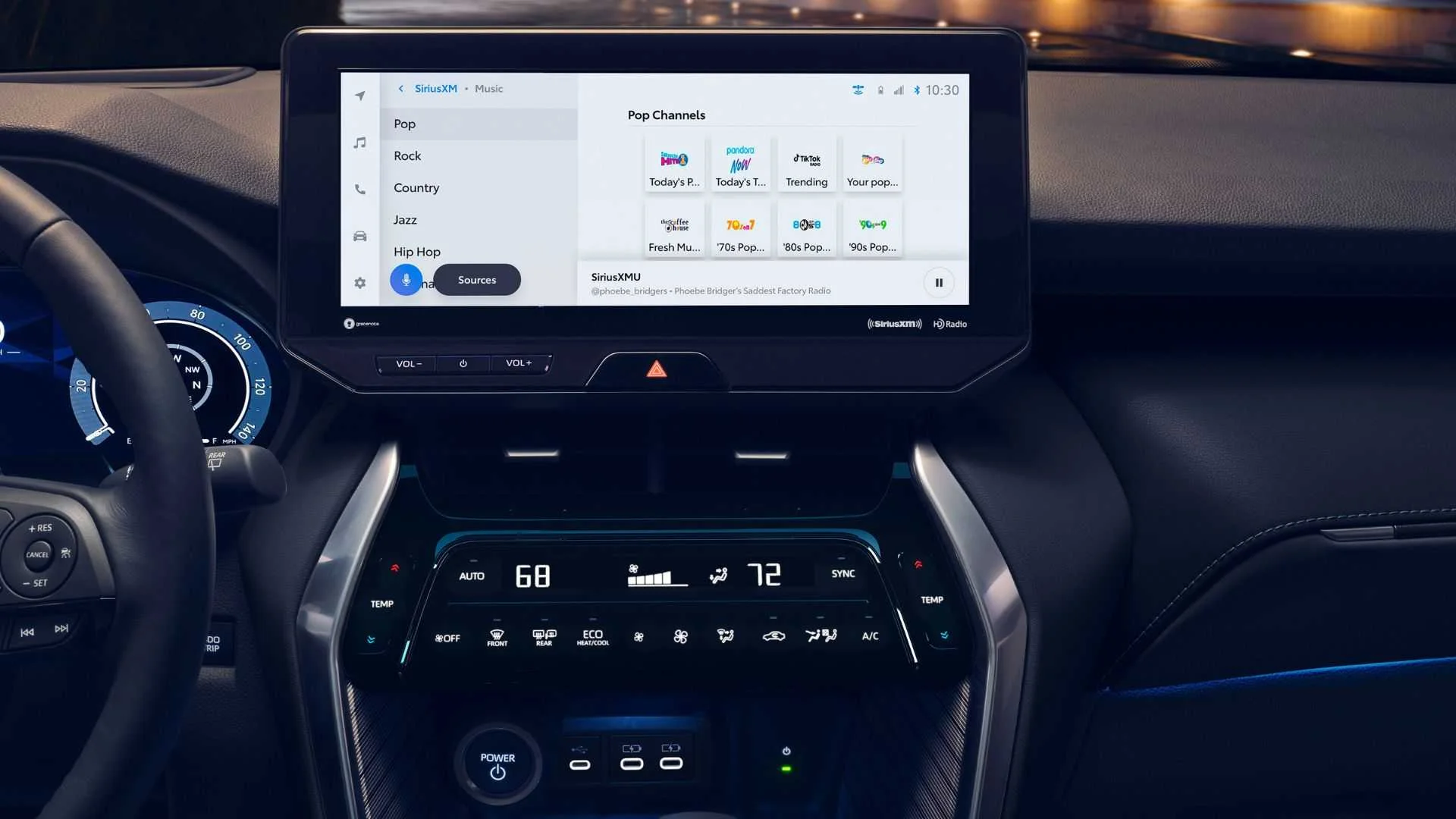 Close-upo shot of the infotainment screen in a 2024 Toyota Venza Limited.