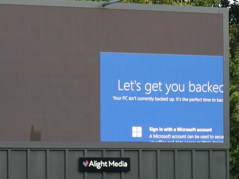 Backup and running? Not this digital sign