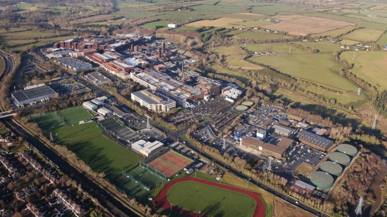 An aerial view of Intel's Leixlip campus.