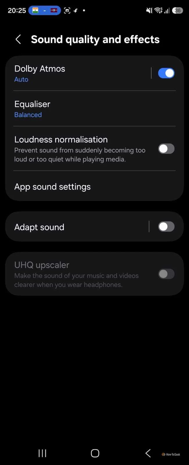 Sound quality and effects in settings