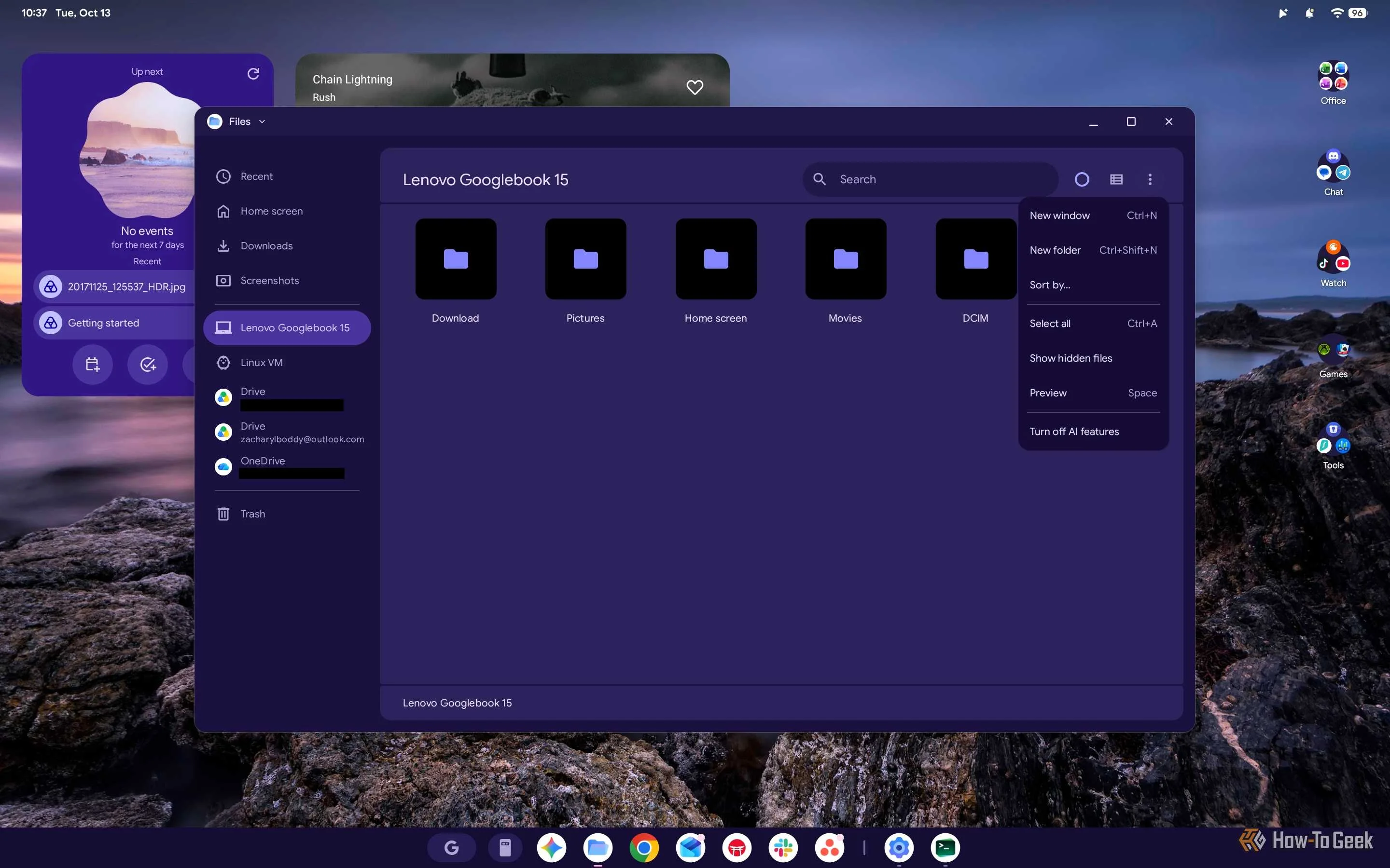 Screenshot of the Googlebook OS Files app.