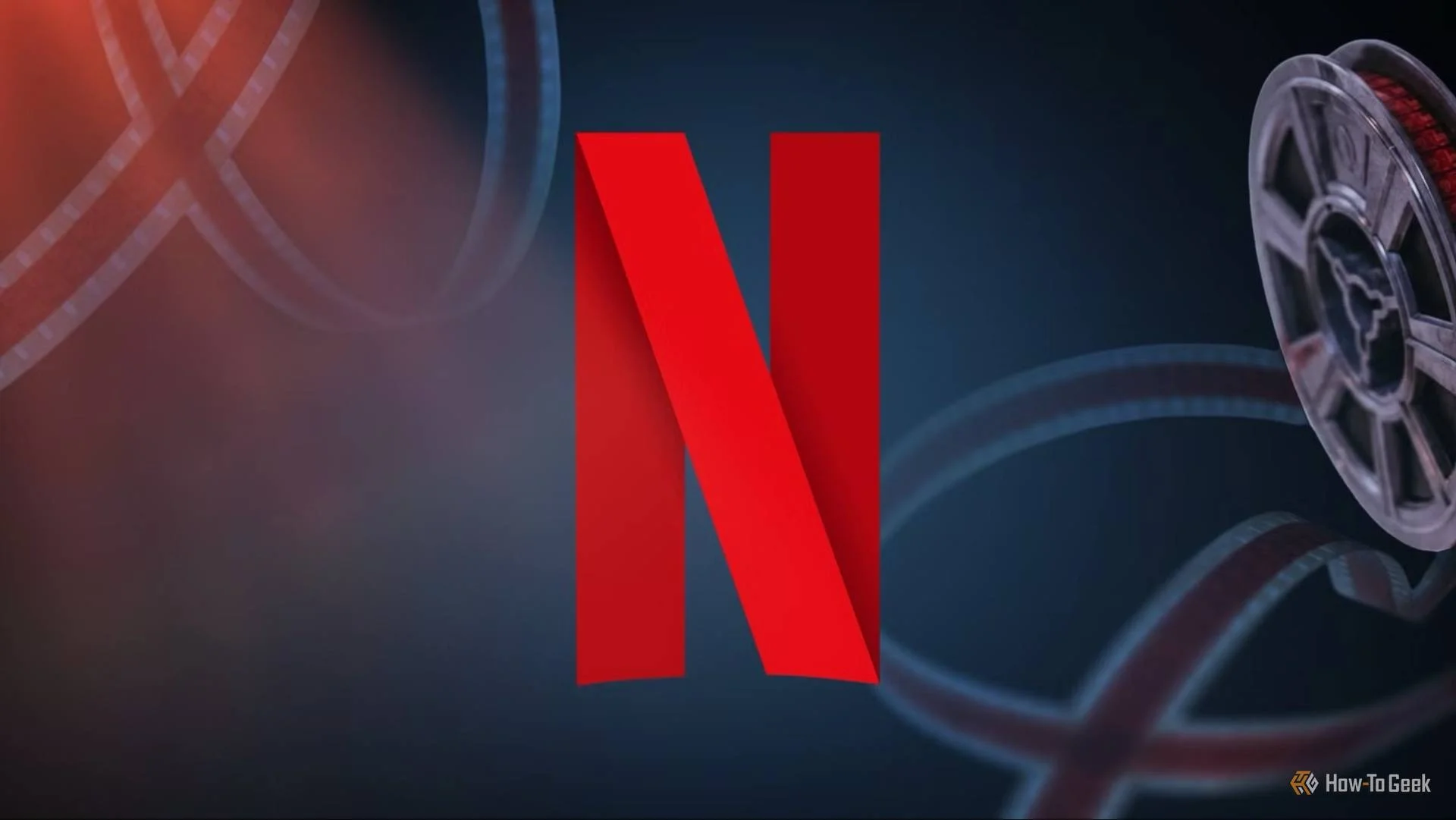 Netflix logo with a film reel.